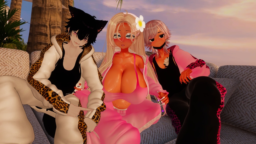 【 +Head】Mens Tracksuit メンズのギャル男ジャージー 衣装セット VRChat Modular Avatar対応 Unitypackage