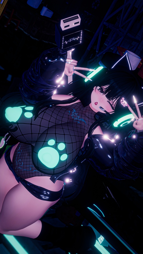 「伊邪那美2.0対応」CYBER CAT Outfit🎮 電脳猫衣装セット Modular Avatar Unitypackage