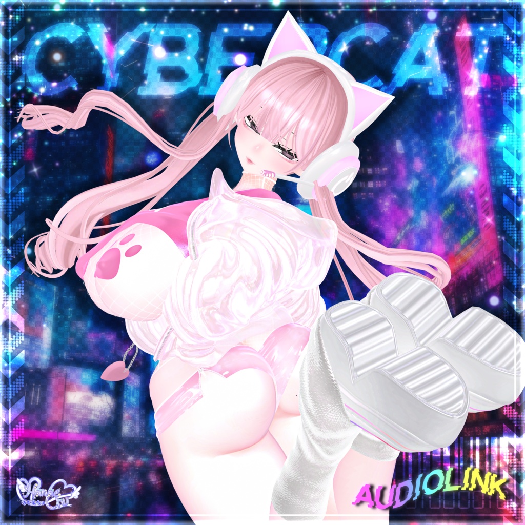 「伊邪那美2.0対応」CYBER CAT Outfit🎮 電脳猫衣装セット Modular Avatar Unitypackage