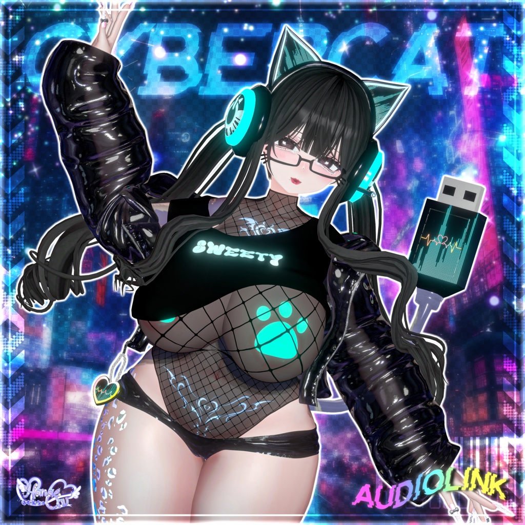 「伊邪那美2.0対応」CYBER CAT Outfit🎮 電脳猫衣装セット Modular Avatar Unitypackage