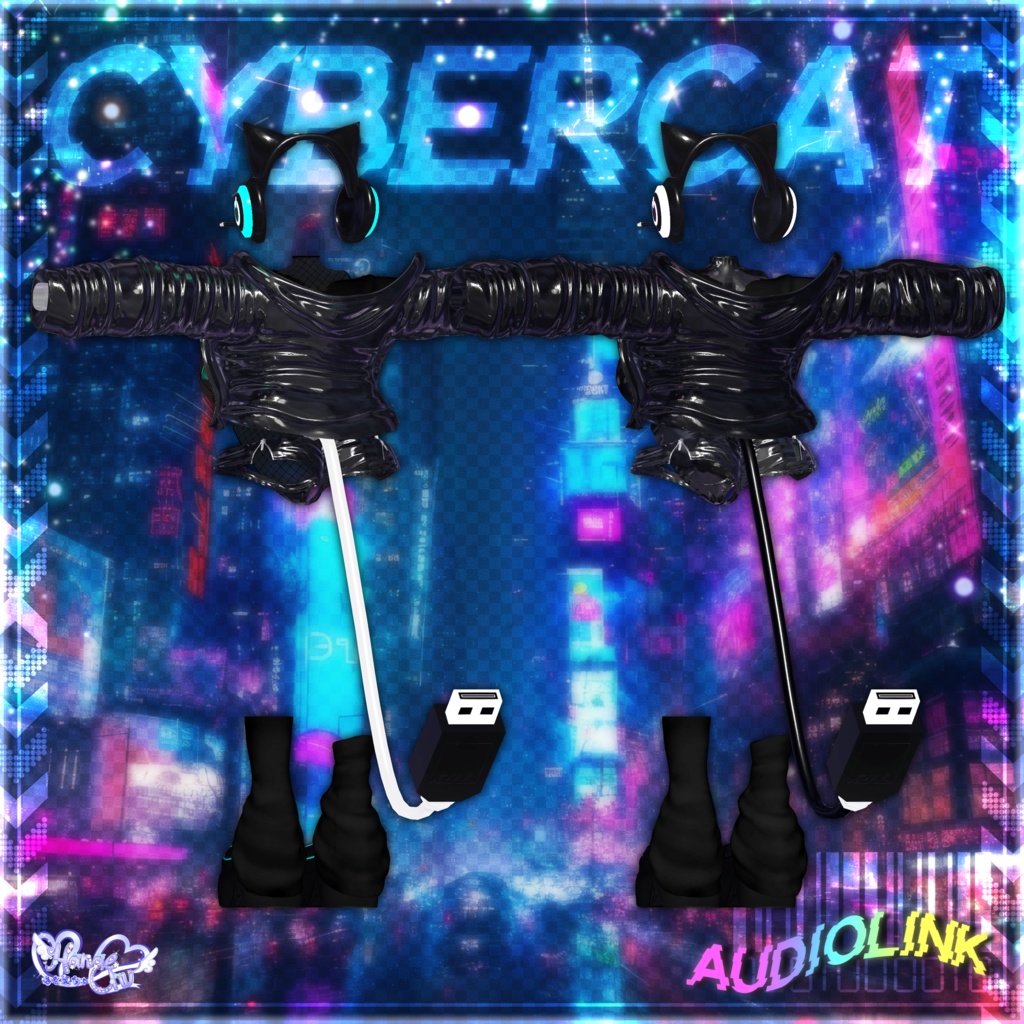 「伊邪那美2.0対応」CYBER CAT Outfit🎮 電脳猫衣装セット Modular Avatar Unitypackage