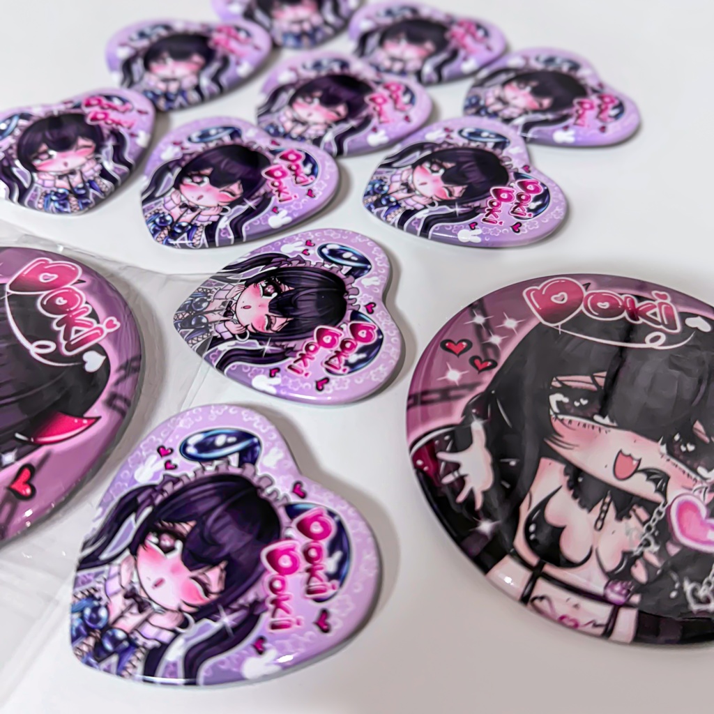 「ドキドキガールズバー1周年限定」リアルハート缶バッジ