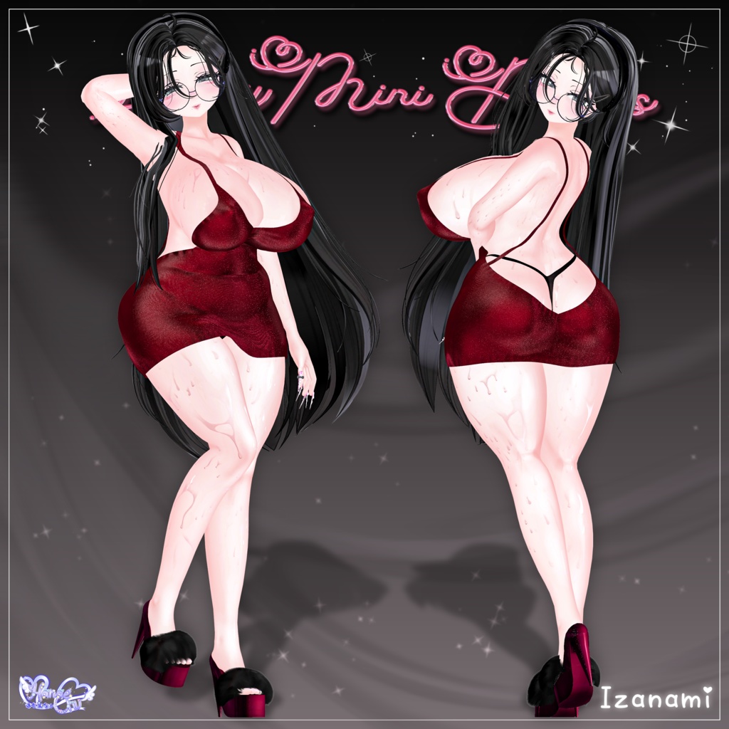 Mini Sexy Dress セクシーぽっちゃりミニドレス Modular Avatar Unitypackage VRChat