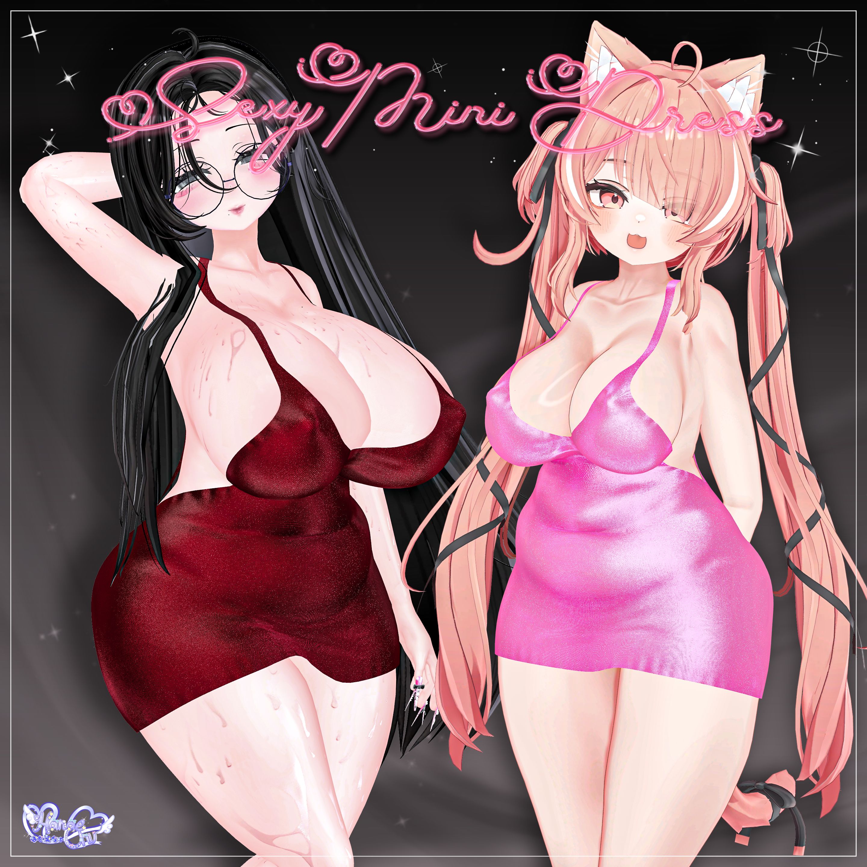 Mini Sexy Dress セクシーぽっちゃりミニドレス　Modular Avatar Unitypackage VRChat