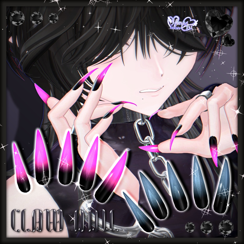 「HNAIL」 Mens Claw Nail メンズ の ネイル 💅🏻˚₊‧⁺ 3D Model Unitypackage Modular Avatar対応 VRChat