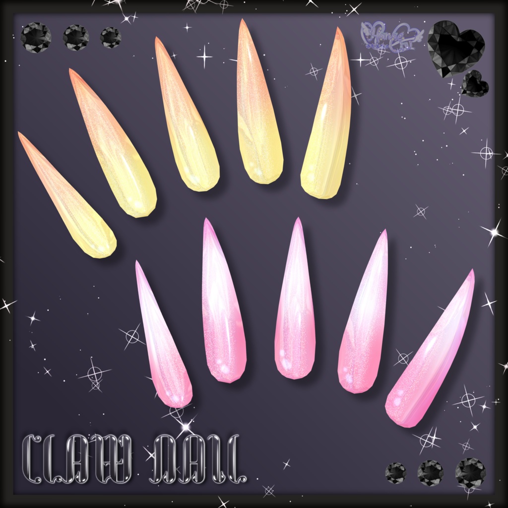 「HNAIL」 Mens Claw Nail メンズ の ネイル 💅🏻˚₊‧⁺ 3D Model Unitypackage Modular Avatar対応 VRChat