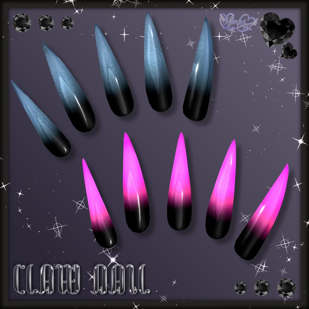 「HNAIL」 Mens Claw Nail メンズ の ネイル 💅🏻˚₊‧⁺ 3D Model Unitypackage Modular Avatar対応 VRChat