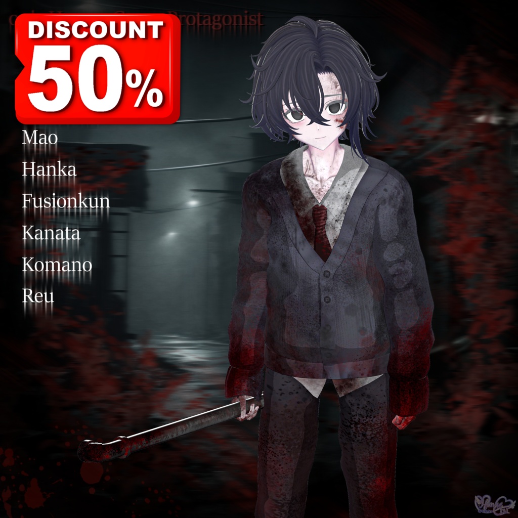 2025 Mens Halloween 🎃「00's Horror Game Protagonist Outfit Set 」「00'sホラゲ主人公の衣装セット」メンズのハロウィン Modular Avatar Unitypackage