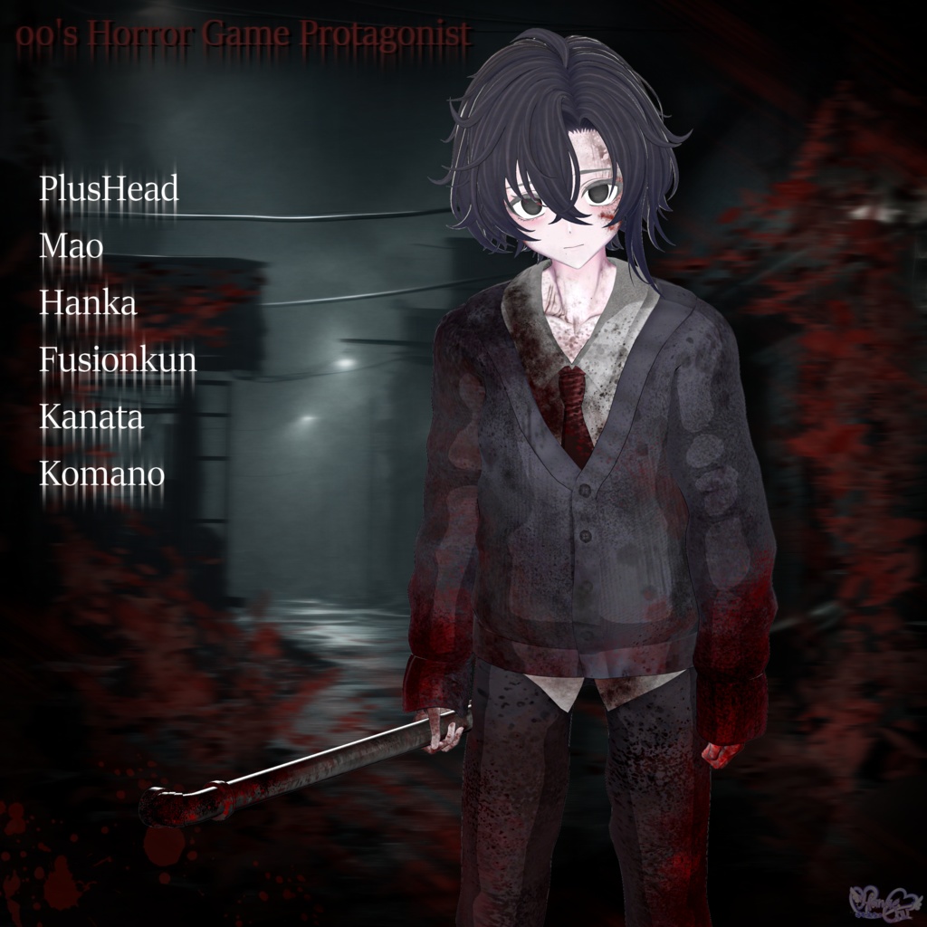 2025 Mens Halloween 🎃「00's Horror Game Protagonist Outfit Set 」「00'sホラゲ主人公の衣装セット」メンズのハロウィン Modular Avatar Unitypackage