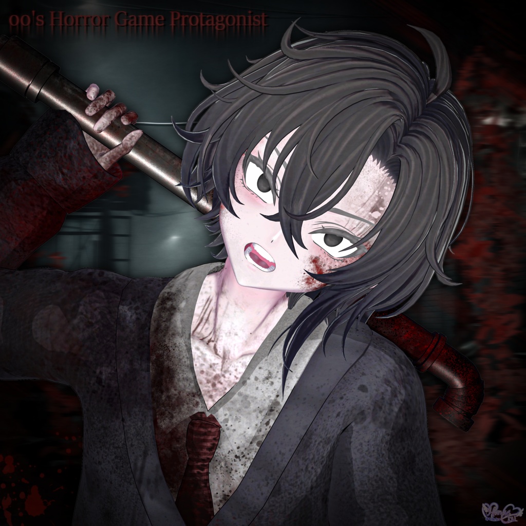 2025 Mens Halloween 🎃「00's Horror Game Protagonist Outfit Set 」「00'sホラゲ主人公の衣装セット」メンズのハロウィン Modular Avatar Unitypackage