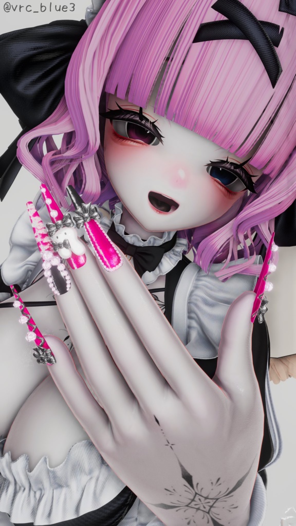 「マジカワネイル02」Snow Bunny Nail Set 💅🏻˚₊‧⁺ 3D Model Unitypackage Modular Avatar対応