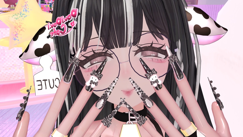 「マジカワネイル02」Snow Bunny Nail Set 💅🏻˚₊‧⁺ 3D Model Unitypackage Modular Avatar対応