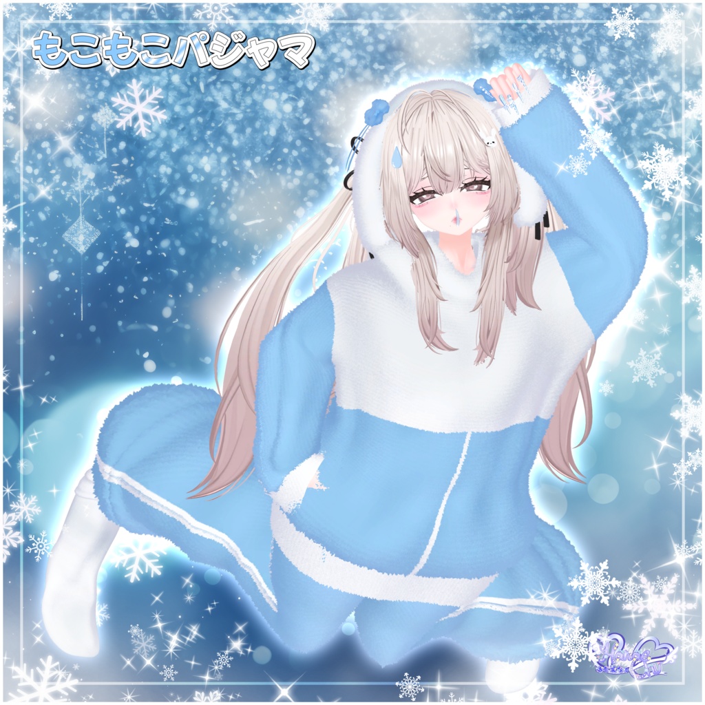 【セール中】 Izanami Fluffy Pyjama Set 伊邪那美 もこもこパジャマセット 3D Model Unitypackage Modular Avatar対応