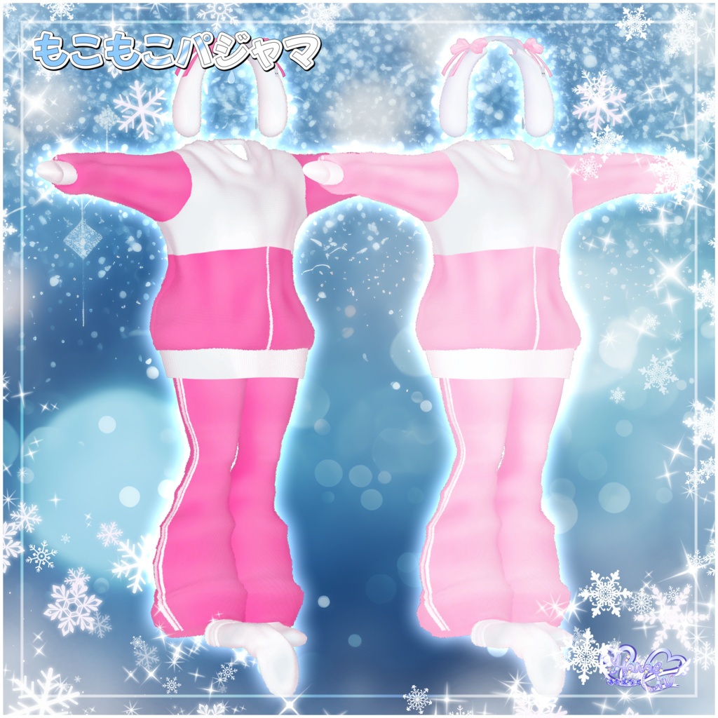 【セール中】 Izanami Fluffy Pyjama Set 伊邪那美 もこもこパジャマセット 3D Model Unitypackage Modular Avatar対応