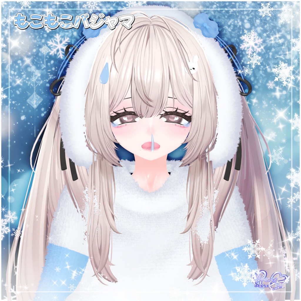 【セール中】 Izanami Fluffy Pyjama Set 伊邪那美 もこもこパジャマセット 3D Model Unitypackage Modular Avatar対応