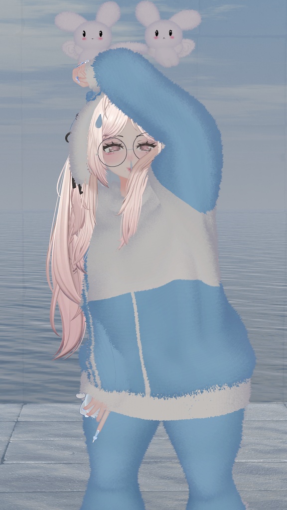 【セール中】 Izanami Fluffy Pyjama Set 伊邪那美 もこもこパジャマセット 3D Model Unitypackage Modular Avatar対応