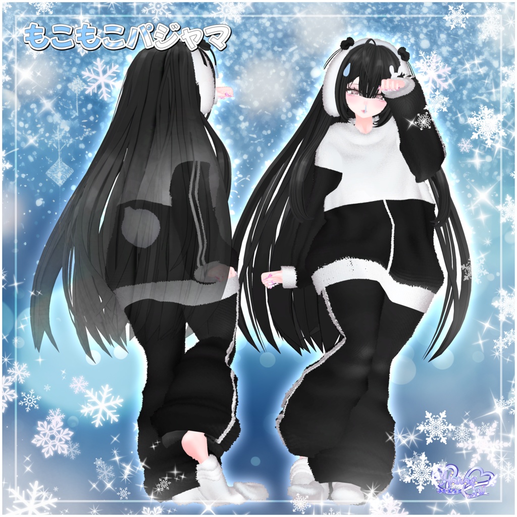 【セール中】 Izanami Fluffy Pyjama Set 伊邪那美 もこもこパジャマセット 3D Model Unitypackage Modular Avatar対応