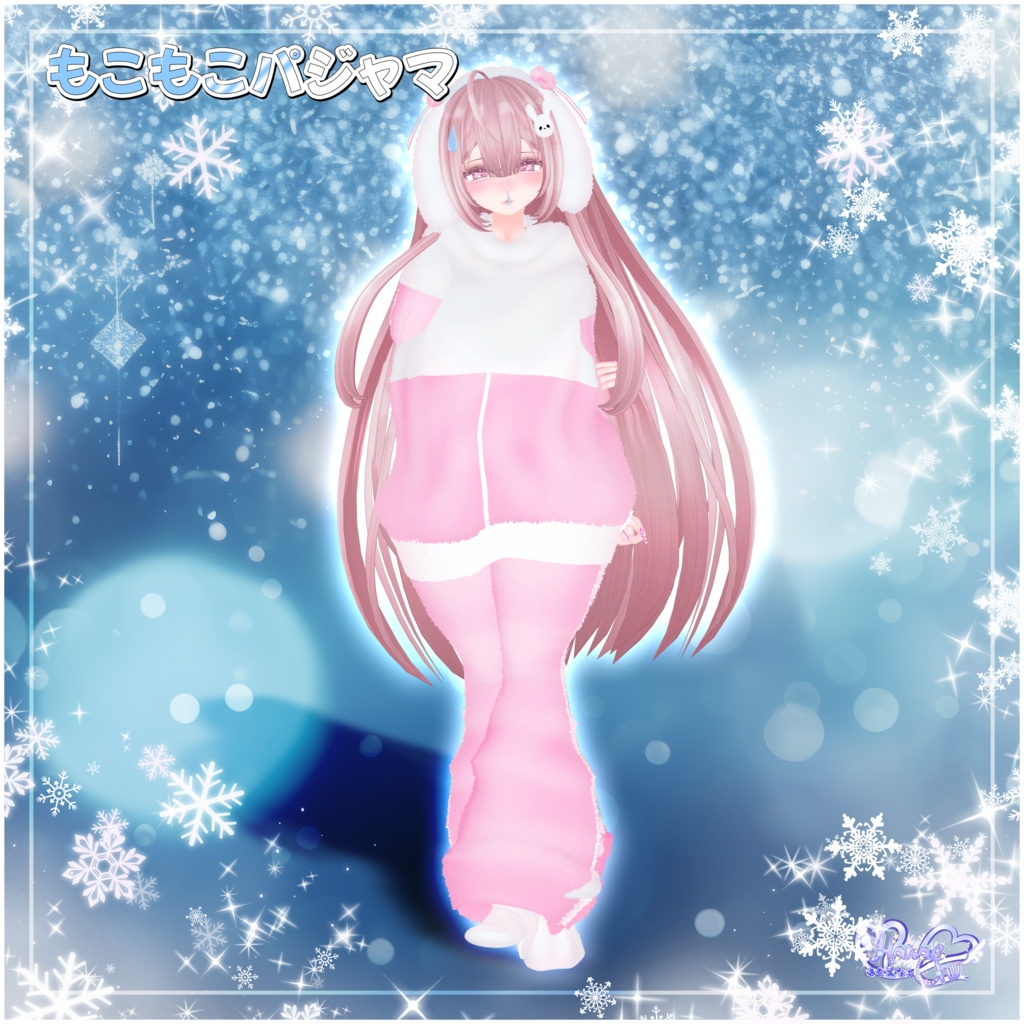 【セール中】 Izanami Fluffy Pyjama Set 伊邪那美 もこもこパジャマセット 3D Model Unitypackage Modular Avatar対応
