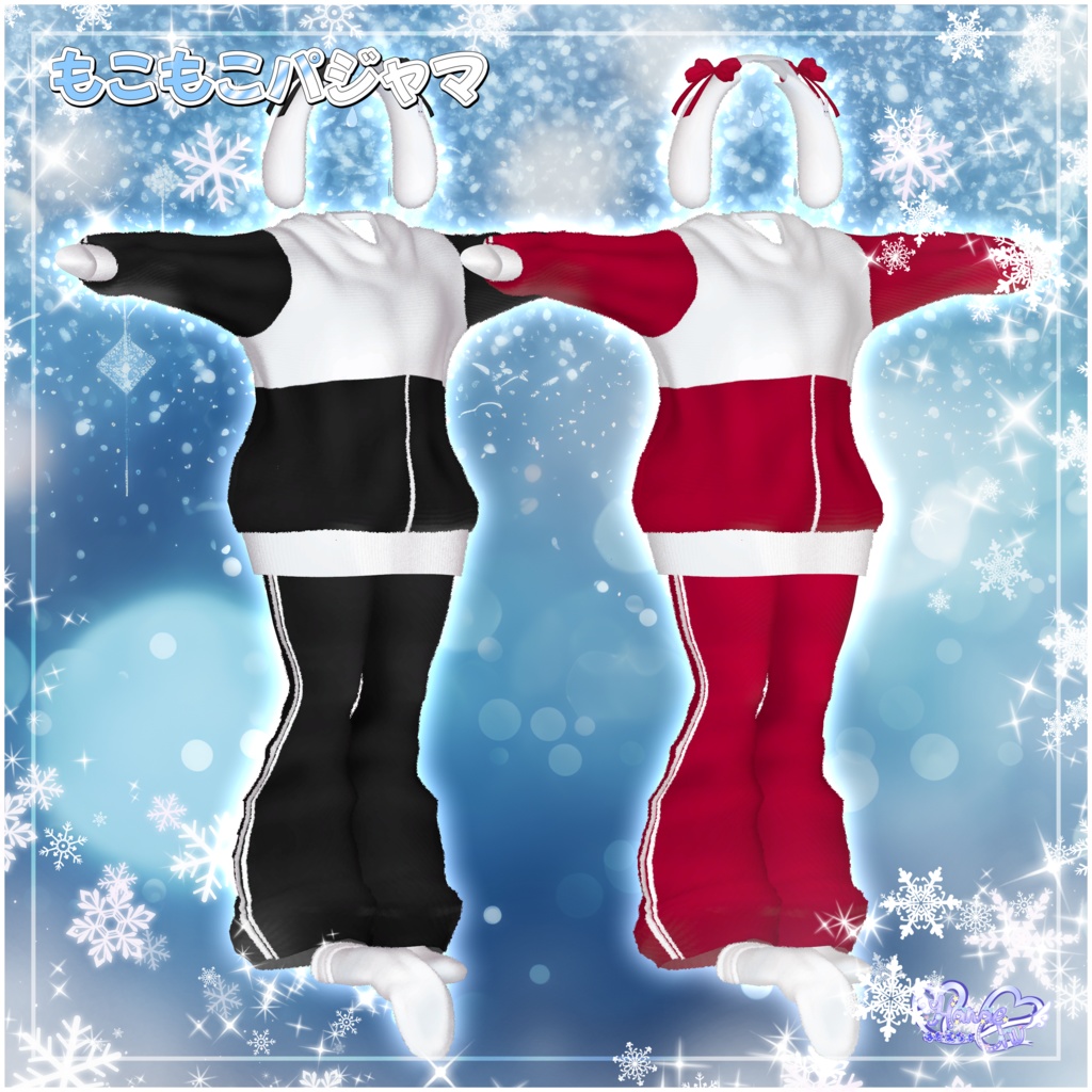 【セール中】 Izanami Fluffy Pyjama Set 伊邪那美 もこもこパジャマセット 3D Model Unitypackage Modular Avatar対応