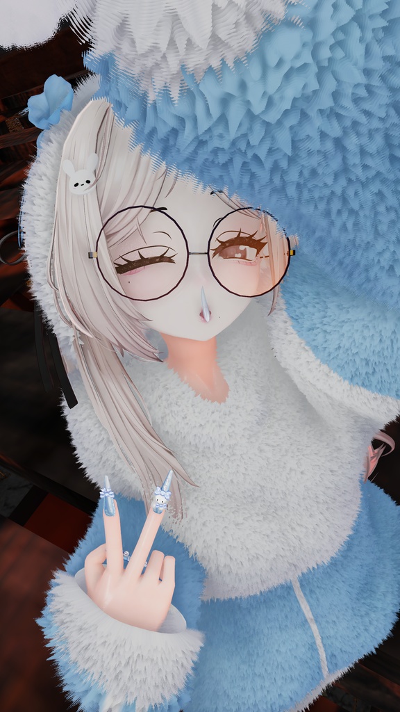 【セール中】 Izanami Fluffy Pyjama Set 伊邪那美 もこもこパジャマセット 3D Model Unitypackage Modular Avatar対応