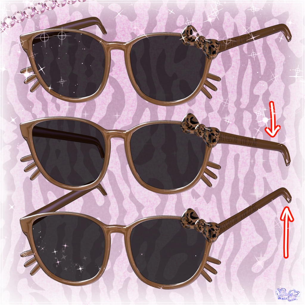 「マジカワP♡P眼鏡」POP GLASSES 3D Model Unitypackage Modular Avatar対応