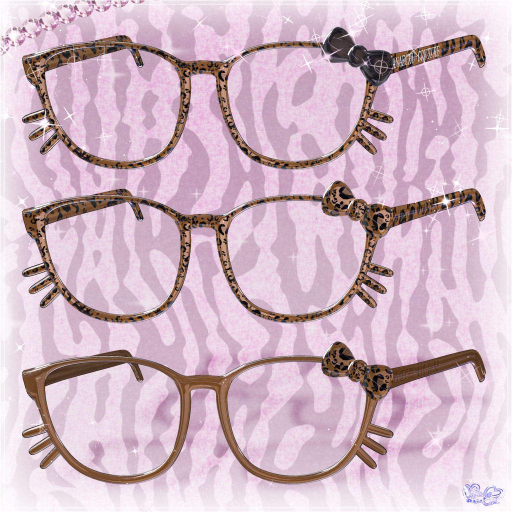 「マジカワP♡P眼鏡」POP GLASSES 3D Model Unitypackage Modular Avatar対応