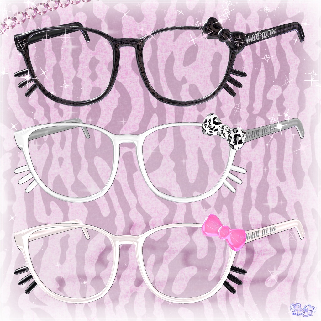 「マジカワP♡P眼鏡」POP GLASSES 3D Model Unitypackage Modular Avatar対応