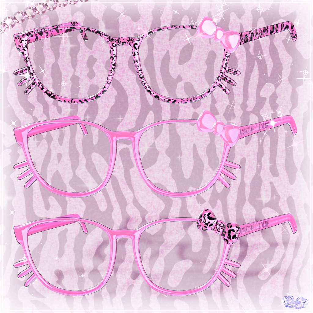 「マジカワP♡P眼鏡」POP GLASSES 3D Model Unitypackage Modular Avatar対応