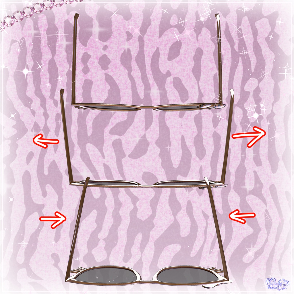 「マジカワP♡P眼鏡」POP GLASSES 3D Model Unitypackage Modular Avatar対応