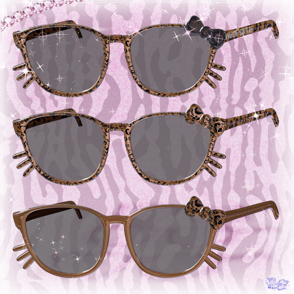 「マジカワP♡P眼鏡」POP GLASSES 3D Model Unitypackage Modular Avatar対応