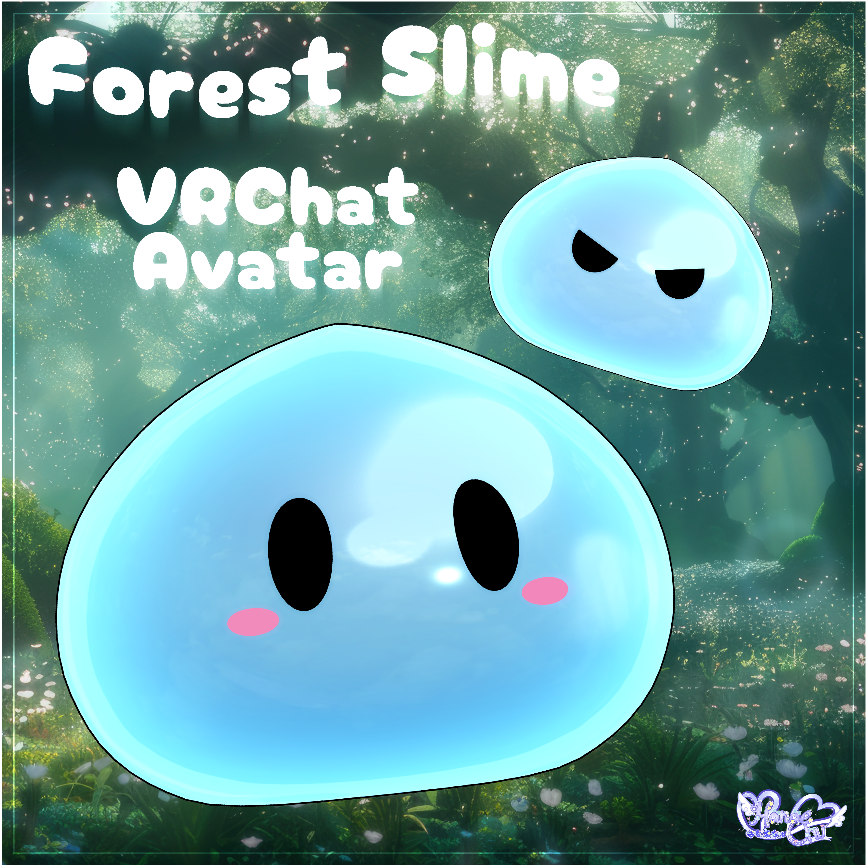 Vrchat Slime Particles Forest Slime 森のスライムちゃん オリジナル3Dモデル VRChat Avatar - はなえちゅ - BOOTH