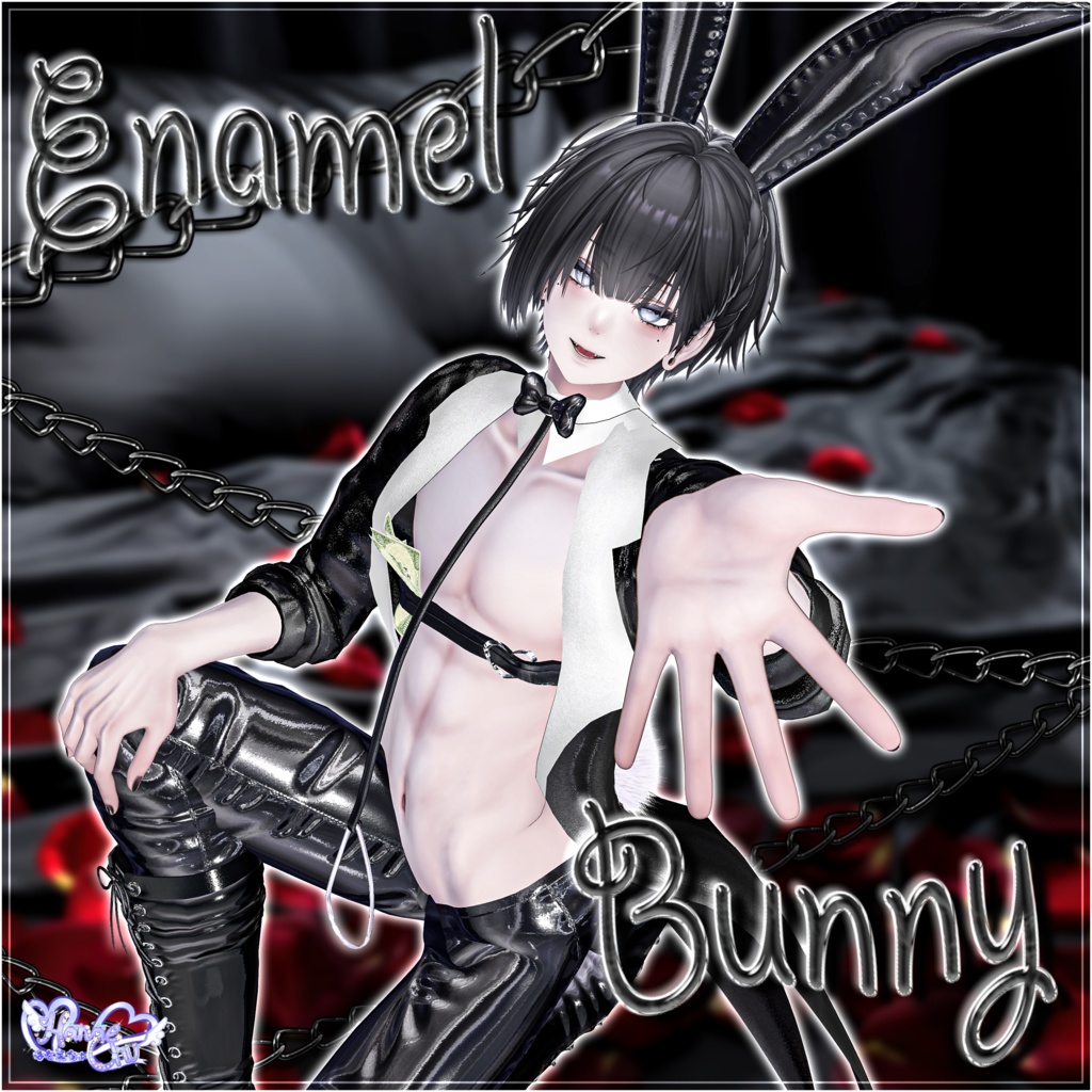 メンズ エナメル バニースーツ Mens Latex Bunnysuit  3D Model Unitypackage Modular Avatar対応