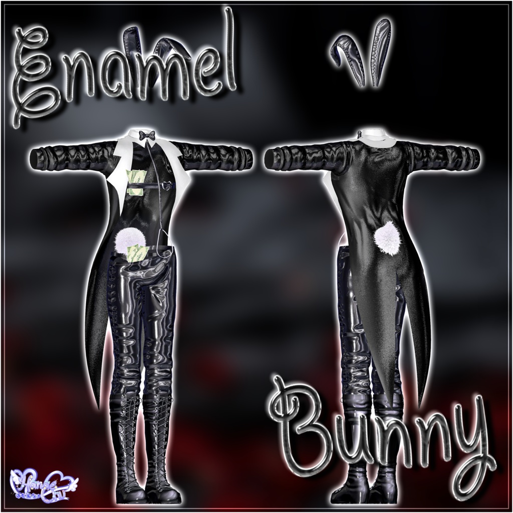メンズ エナメル バニースーツ Mens Latex Bunnysuit 3D Model Unitypackage Modular Avatar対応