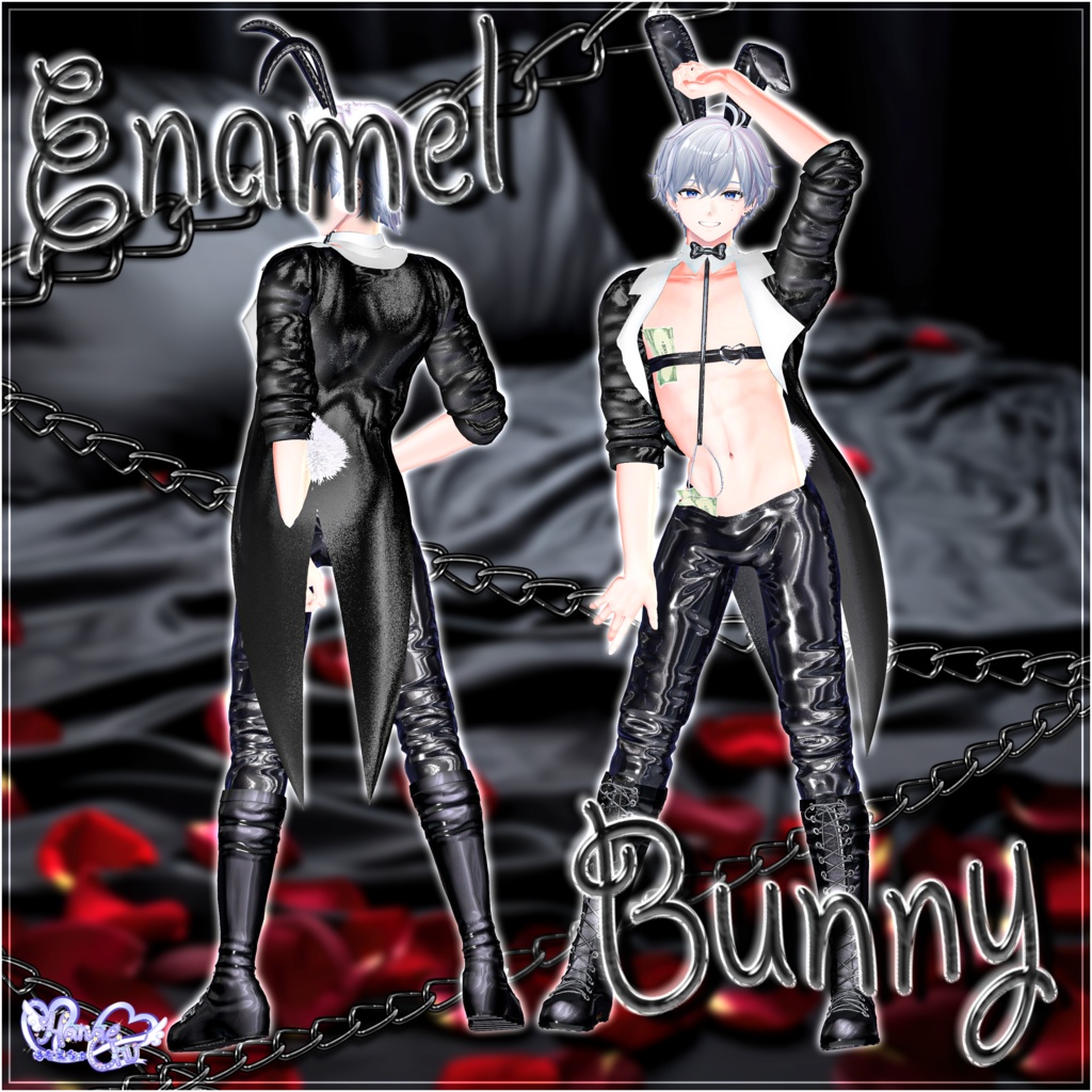 メンズ エナメル バニースーツ Mens Latex Bunnysuit 3D Model Unitypackage Modular Avatar対応