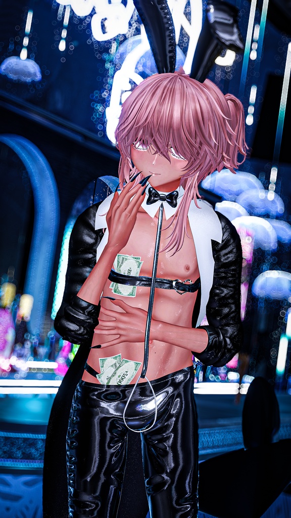 メンズ エナメル バニースーツ Mens Latex Bunnysuit 3D Model Unitypackage Modular Avatar対応