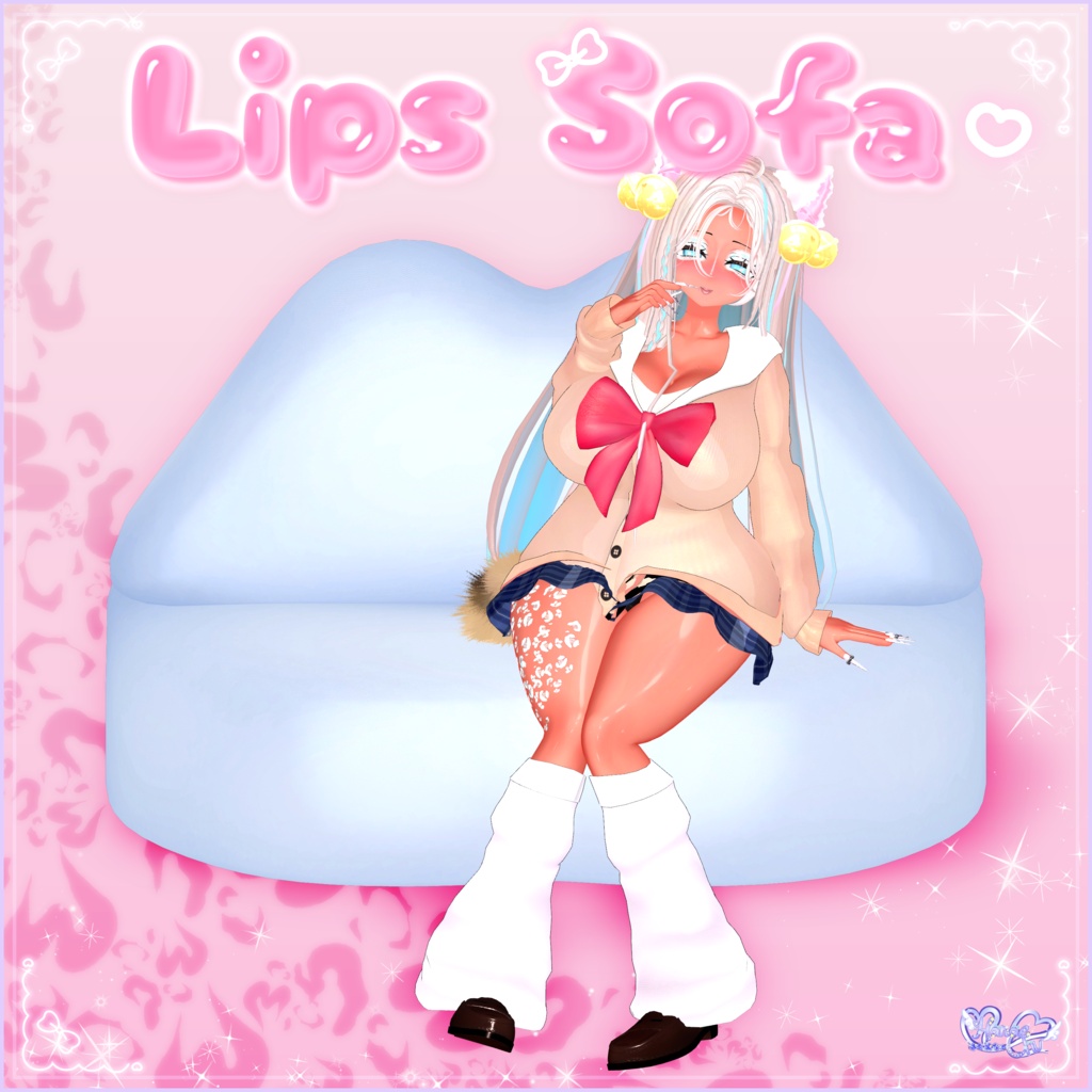 【VRChat World】Y2K Lips Sofa Unitypackage Y2Kリップ・ソファ