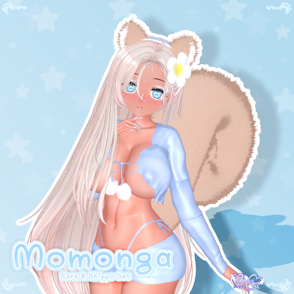 もふもふモモンガ Momonga Ears Tail Set 🐿️ VRChat Modular Avatar