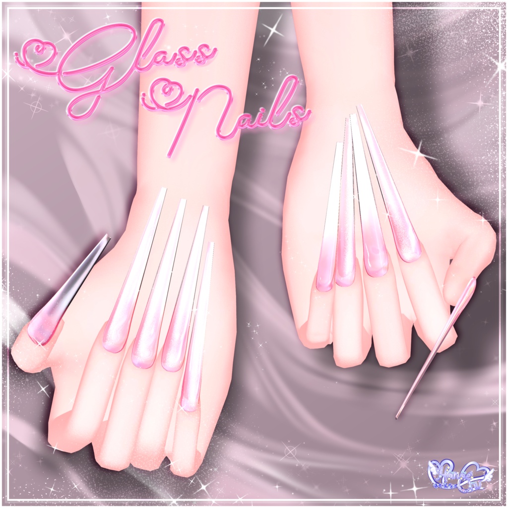 「マジカワネイル06」Glass Nails 💅🏻˚₊‧⁺ 3D Model Unitypackage Modular Avatar対応