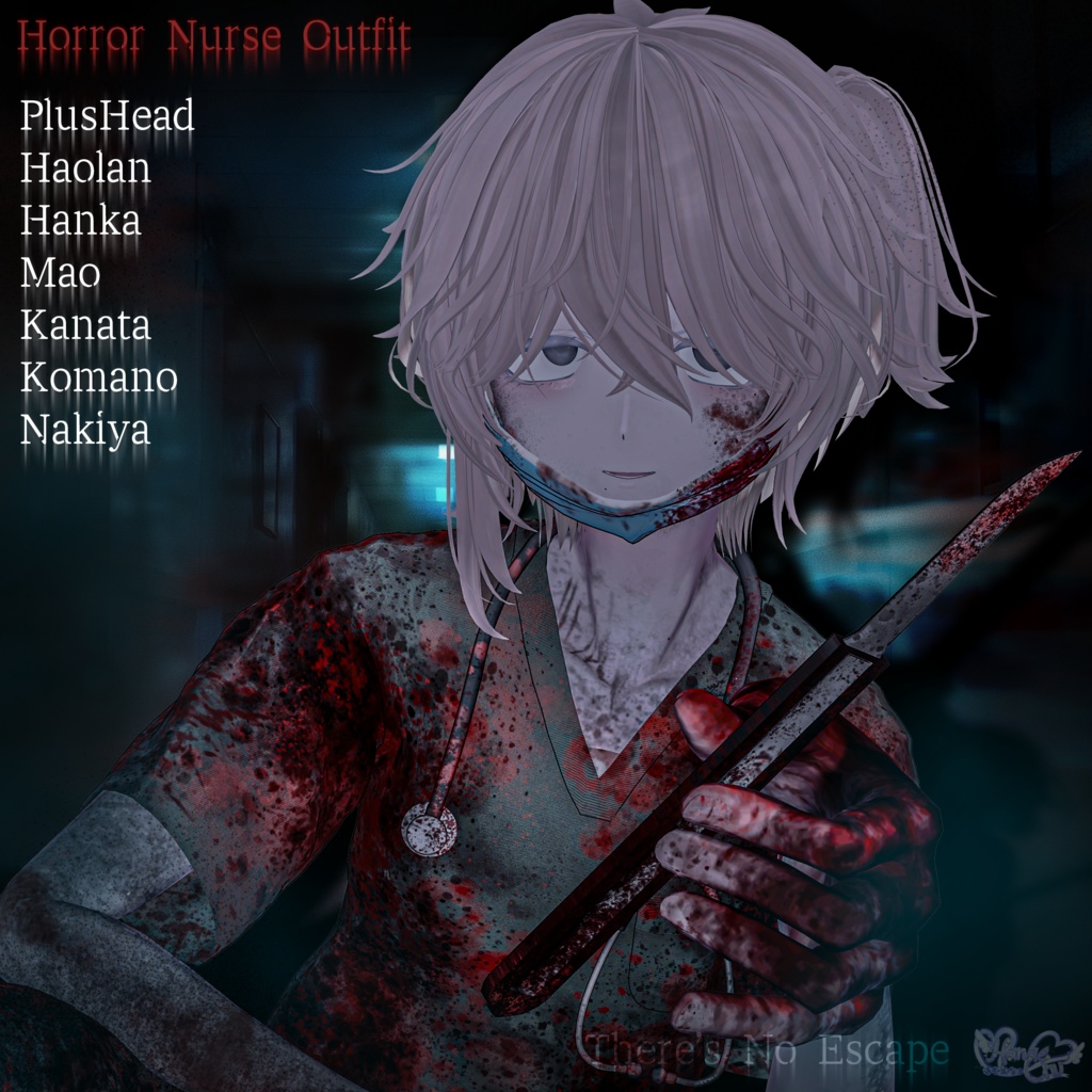 2026 Mens Halloween 🎃 「Horror Game Nurse Outfit Set 」「ホラーゲームナース衣装セット」Modular Avatar Unitypackage