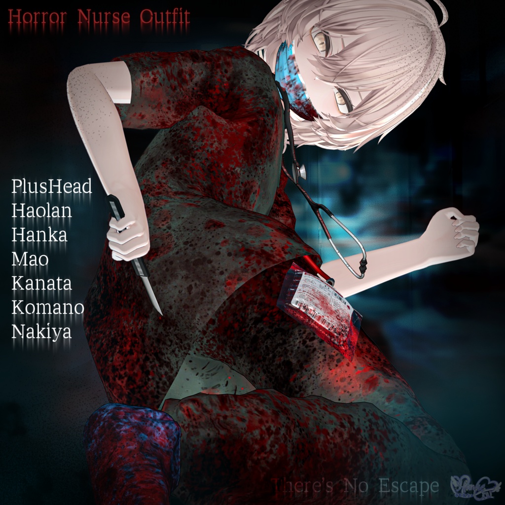 2026 Mens Halloween 🎃 「Horror Game Nurse Outfit Set 」「ホラーゲームナース衣装セット」Modular Avatar Unitypackage