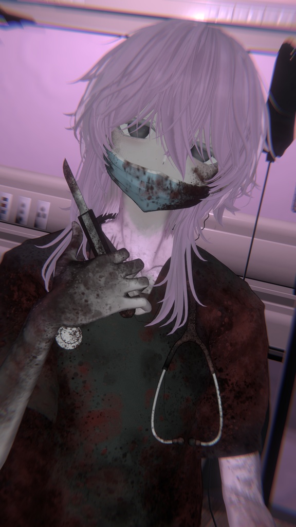 2026 Mens Halloween 🎃 「Horror Game Nurse Outfit Set 」「ホラーゲームナース衣装セット」Modular Avatar Unitypackage