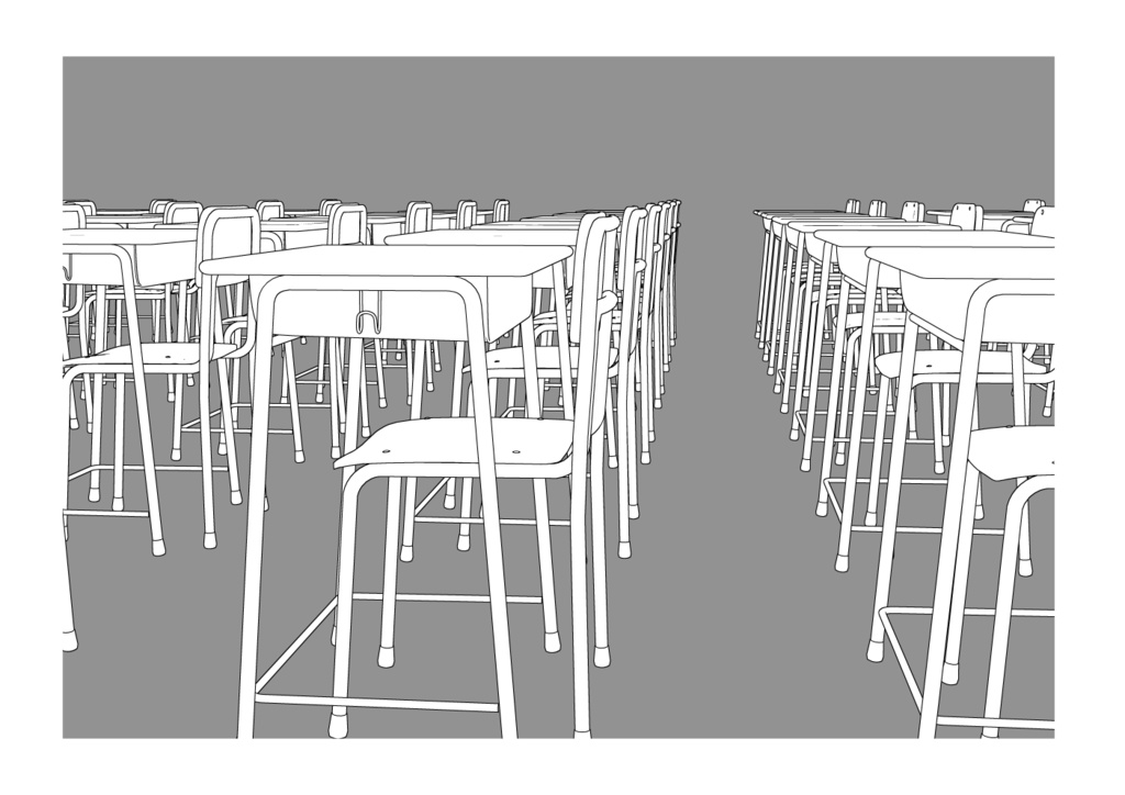 【クリスタ】学校の机と椅子(42セット) cs3o