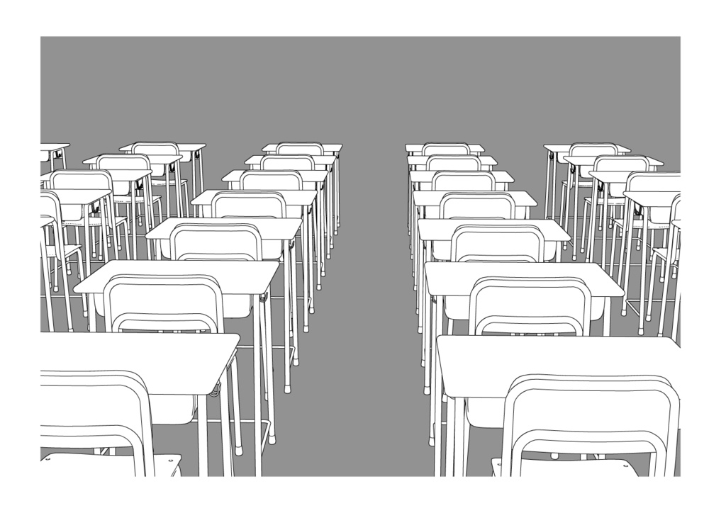 【クリスタ】学校の机と椅子(42セット) cs3o