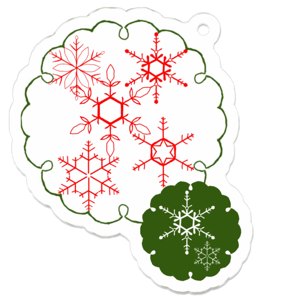 クリスマスカラーのキーホルダー