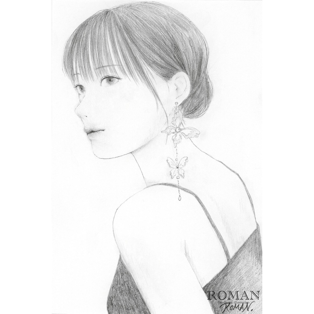 ハガキサイズドローイング#20 Roman online shop「Atelier ROMAN.」(アトリエロマン) BOOTH
