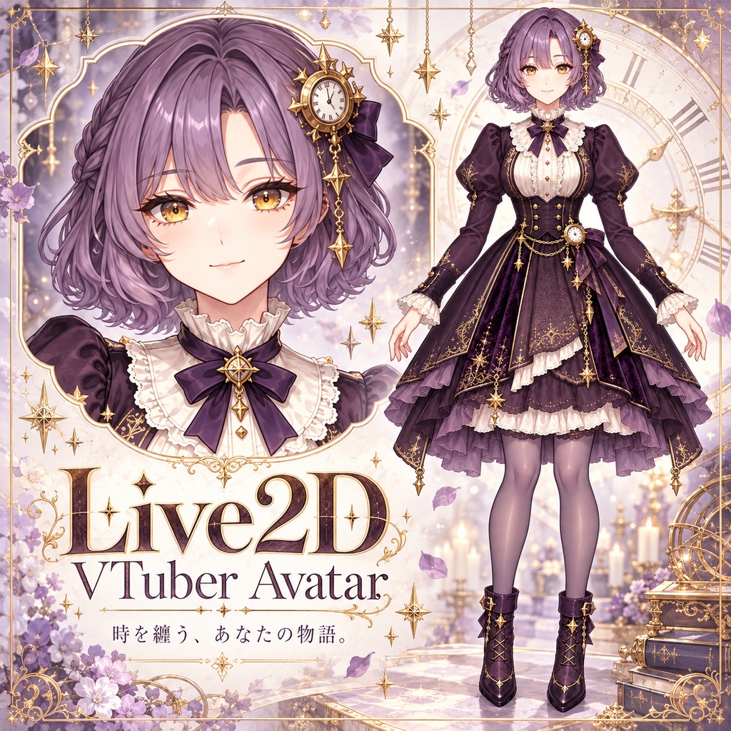【限定一点】Live2dモデル Vtuber用の女の子アバター・モデルデータ  001