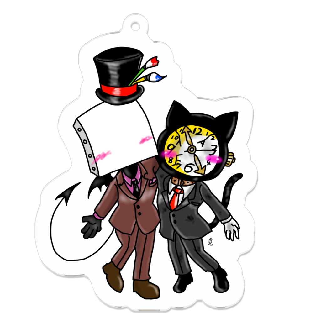 ペイントマンとドM猫腕時計キーホルダー
