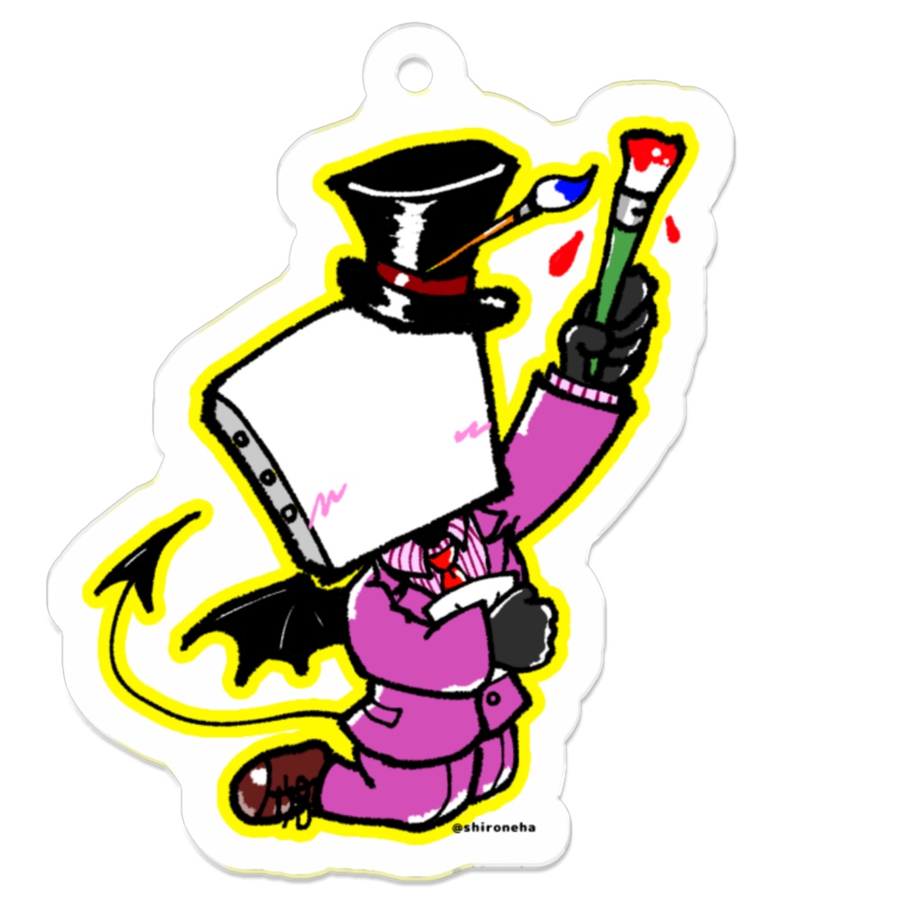 Pink suit paintman key holder