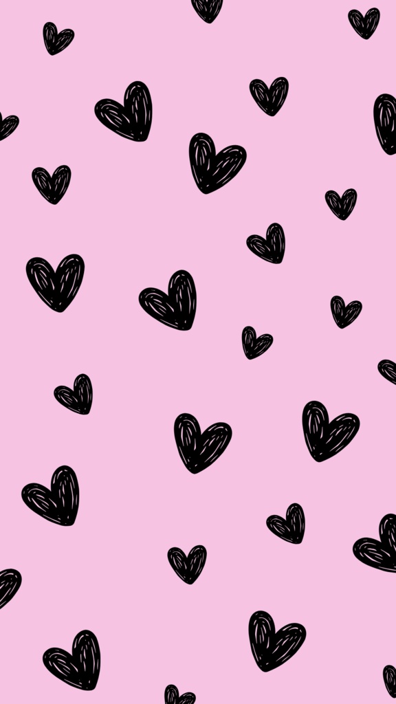 heart wallpaper_pink x black