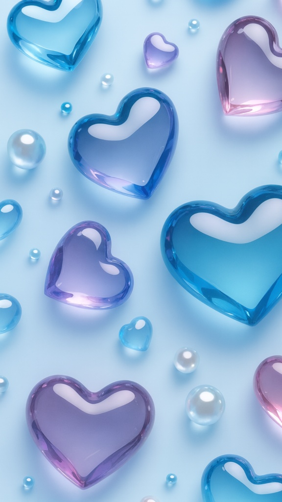 Heart Wallpaper – blue glass